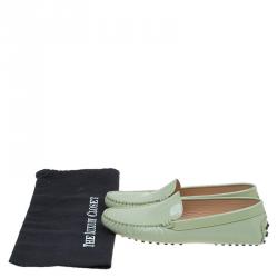 Pre Owned Tod's Mint Green Patent Loafers Size 38