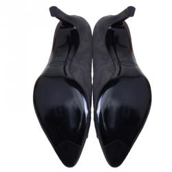 Pre Owned Tod's Grey Suede Embellished Pumps Size 37