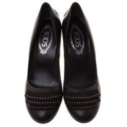 Pre Owned Tod's Brown Leather and Suede Fringe Pumps Size 39.5