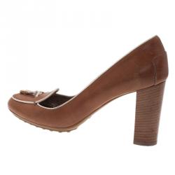 Pre Owned Tod's Brown Leather Pumps Size 40