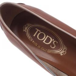 Pre Owned Tod's Brown Leather Pumps Size 40