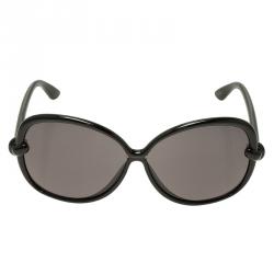 Pre Owned Tom Ford Black Ingrid Round Sunglasses 