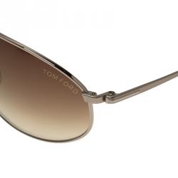 Pre Owned Tom Ford Silver Nicholai Aviator Sunglasses