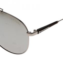 Pre Owned Tom Ford Silver and Tortoise Rick Aviator Sunglasses
