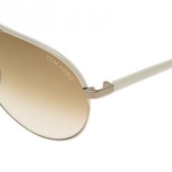 Pre Owned Tom Ford Ivory TF112 Silvano Aviator Sunglasses
