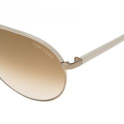 Pre Owned Tom Ford Ivory TF112 Silvano Aviator Sunglasses