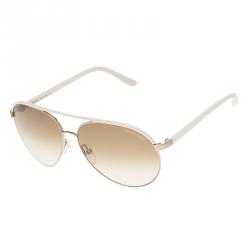 Pre Owned Tom Ford Ivory TF112 Silvano Aviator Sunglasses