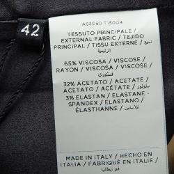 Pre Owned Tom Ford Black Zip Detail Long Sleeve Dress M