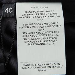 Pre Owned Tom Ford Black Zip Detail Long Sleeve Dress S