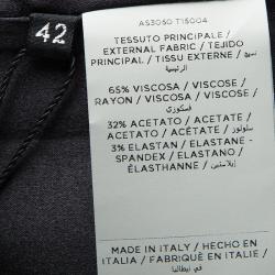 Pre Owned Tom Ford Black Zip Detail Long Sleeve Dress M