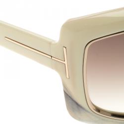 Pre Owned Tom Ford  Brown TF305 Oversized Shield Olga Sunglasses