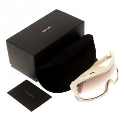 Pre Owned Tom Ford  Brown TF305 Oversized Shield Olga Sunglasses