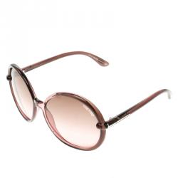 Pre Owned Tom Ford Lilac TF 167 Caithlyn Oversized Round Sunglasses
