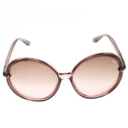 Pre Owned Tom Ford Lilac TF 167 Caithlyn Oversized Round Sunglasses