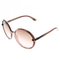 Pre Owned Tom Ford Lilac TF 167 Caithlyn Oversized Round Sunglasses