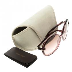Pre Owned Tom Ford Lilac TF 167 Caithlyn Oversized Round Sunglasses