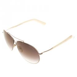Pre Owned Tom Ford Brown TF374 Eva Aviator Sunglasses