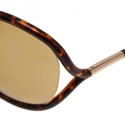 Pre Owned Tom Ford Tortoise Frame Francoise Sunglasses
