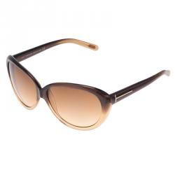 Pre Owned Tom Ford Brown Anabelle Cat Eye Sunglasses
