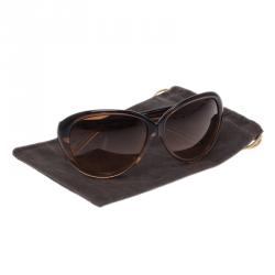 Pre Owned Tom Ford Brown Anabelle Cat Eye Sunglasses