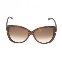 Pre Owned Tom Ford Brown Linda Cat Eye Sunglasses