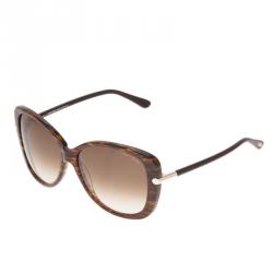 Pre Owned Tom Ford Brown Linda Cat Eye Sunglasses