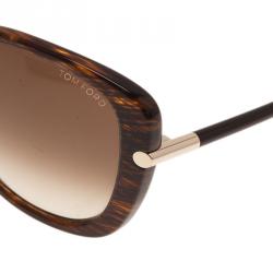 Pre Owned Tom Ford Brown Linda Cat Eye Sunglasses