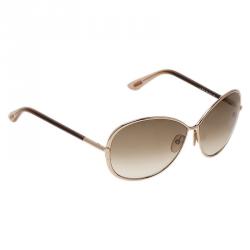 Pre Owned Tom Ford Silver Iris Round Sunglasses