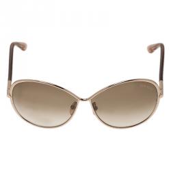 Pre Owned Tom Ford Silver Iris Round Sunglasses