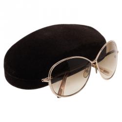 Pre Owned Tom Ford Silver Iris Round Sunglasses