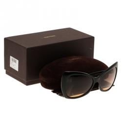 مملوكة مسبقًا نظارة شمسية توم فورد فراشة سوداء كبيرة