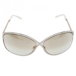 Pre Owned Tom Ford Cream Rickie Square Sunglasses