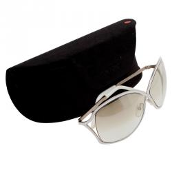 Pre Owned Tom Ford Cream Rickie Square Sunglasses