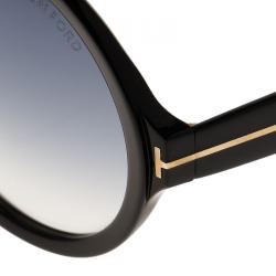 Pre Owned Tom Ford Black Juliet Round Sunglasses 
