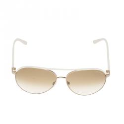 Pre Owned Tom Ford Ivory TF112 Silvano Aviator Sunglasses