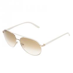 Pre Owned Tom Ford Ivory TF112 Silvano Aviator Sunglasses