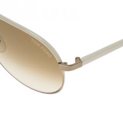 Pre Owned Tom Ford Ivory TF112 Silvano Aviator Sunglasses