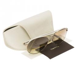 Pre Owned Tom Ford Ivory TF112 Silvano Aviator Sunglasses