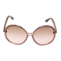 Pre Owned Tom Ford Lilac TF 167 Caithlyn Oversized Round Sunglasses