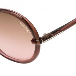 Pre Owned Tom Ford Lilac TF 167 Caithlyn Oversized Round Sunglasses