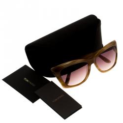 Pre Owned Tom Ford Brown TF280 Lana Cateye Sunglasses