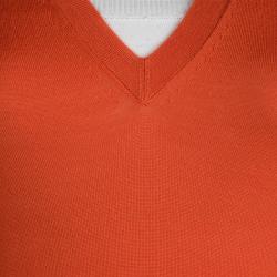 Pre Owned Tom Ford Red Cashmere V-Neck Sweater S