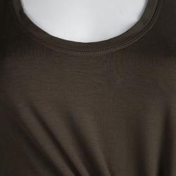 Pre Owned Tom Ford Olive Green Knit Belted Sleeveless Dress S