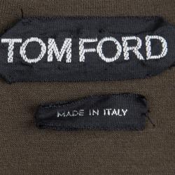 Pre Owned Tom Ford Olive Green Knit Belted Sleeveless Dress S