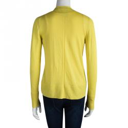 Pre Owned Tom Ford Yellow Cashmere Top and Cardigan Set S