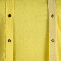 Pre Owned Tom Ford Yellow Cashmere Top and Cardigan Set S