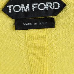 Pre Owned Tom Ford Yellow Cashmere Top and Cardigan Set S