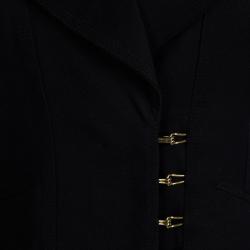 Pre Owned Tom Ford Black Leather Trim Jacket M