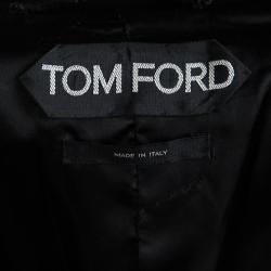 Pre Owned Tom Ford Black Leather Trim Jacket M