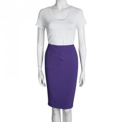 مملوكة مسبقًا Tom Ford Purple Zip Detail Pencil Skirt M